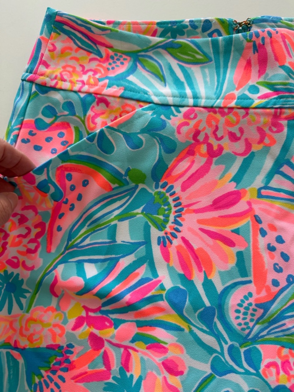 Lilly Pulitzer Tropical Floral Mini Skirt - Pink & Teal & Blue - Picture 3 of 9